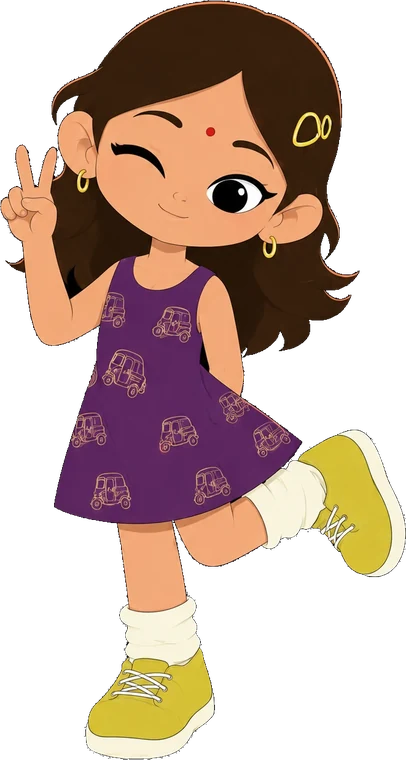 Dhi, the Focus Chum, throwing a peace sign